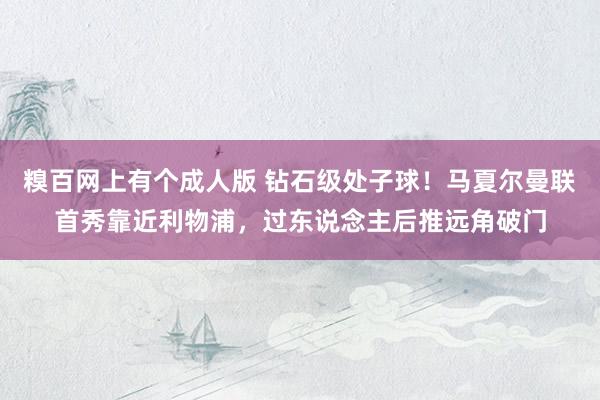 糗百网上有个成人版 钻石级处子球！马夏尔曼联首秀靠近利物浦，过东说念主后推远角破门