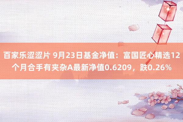百家乐涩涩片 9月23日基金净值：富国匠心精选12个月合手有夹杂A最新净值0.6209，跌0.26%