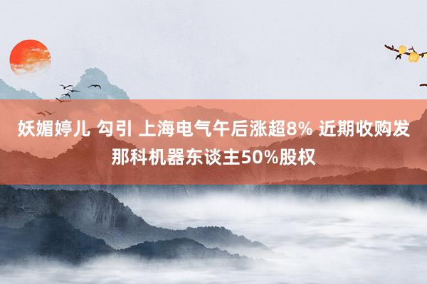 妖媚婷儿 勾引 上海电气午后涨超8% 近期收购发那科机器东谈主50%股权