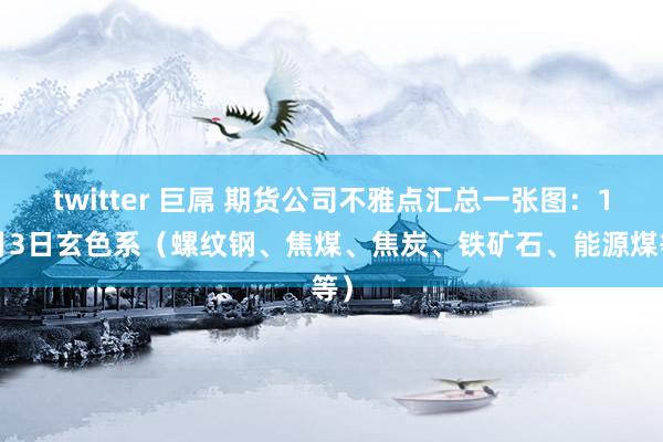 twitter 巨屌 期货公司不雅点汇总一张图：12月3日玄色系（螺纹钢、焦煤、焦炭、铁矿石、能源煤等）