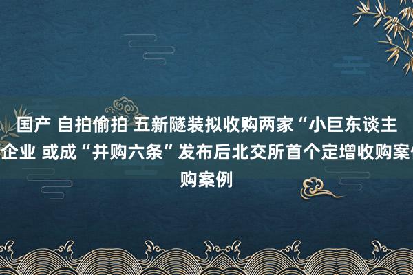 国产 自拍偷拍 五新隧装拟收购两家“小巨东谈主”企业 或成“并购六条”发布后北交所首个定增收购案例