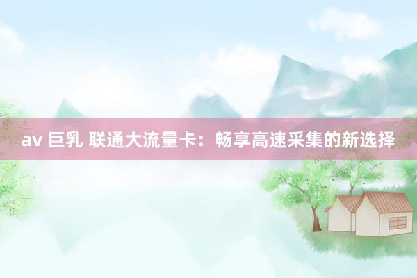 av 巨乳 联通大流量卡：畅享高速采集的新选择